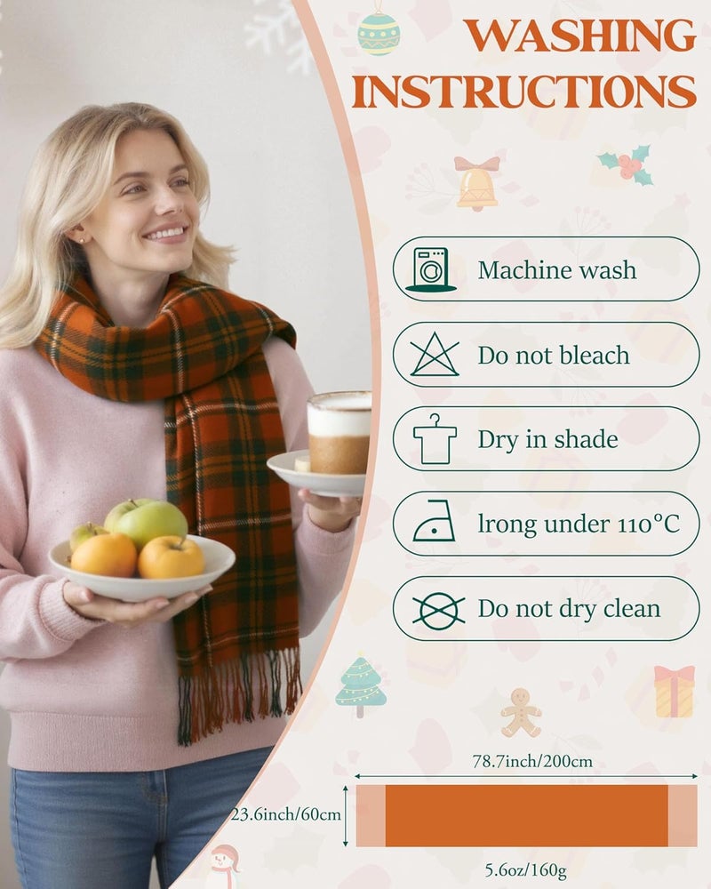 YSense Winter Scarf for Women, Fashion Long Plaid Scarves Warm Big Tartan Blanket Wrap Shawl Ladies Gifts - Image 3